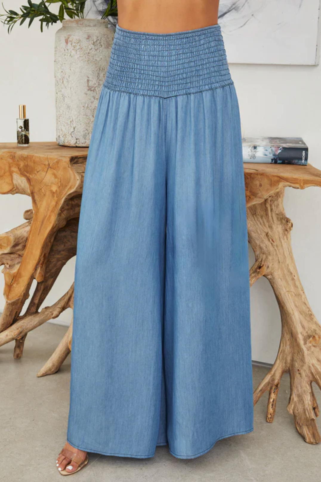 Damsel Smocked Wide-Leg Pants