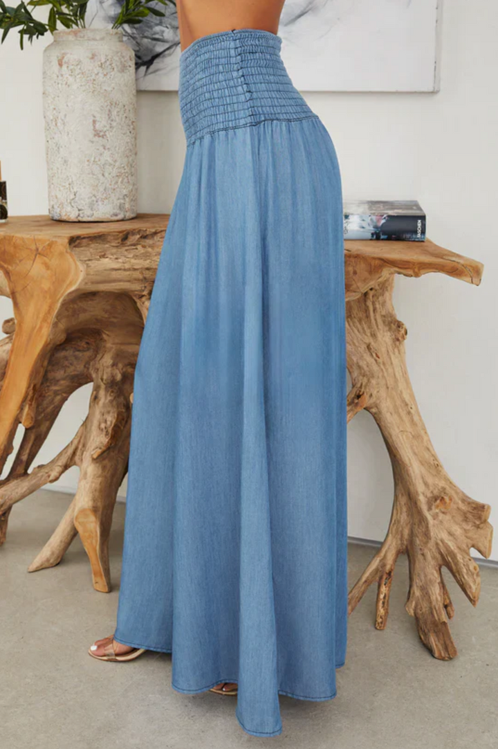 Damsel Smocked Wide-Leg Pants