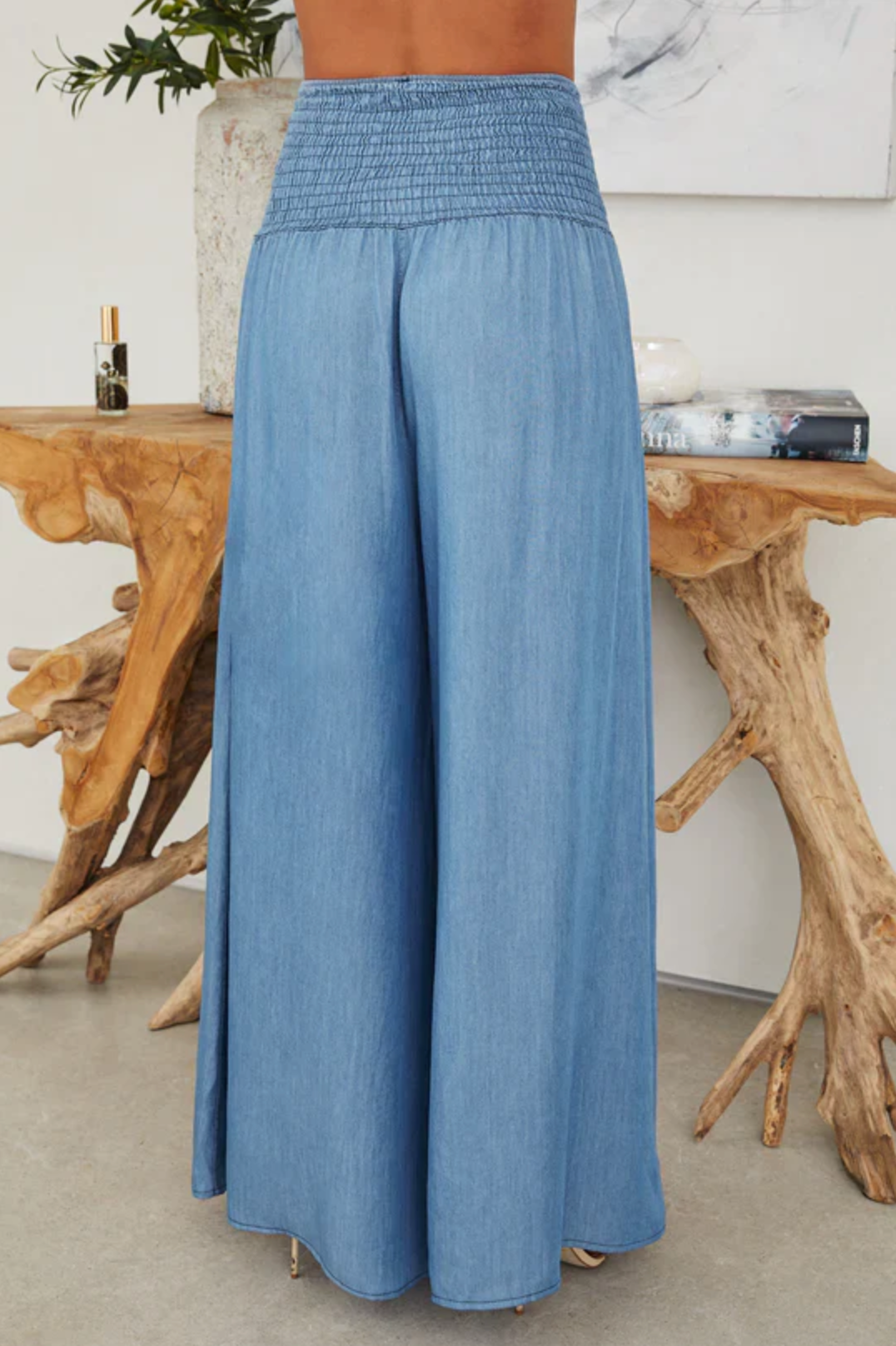 Damsel Smocked Wide-Leg Pants