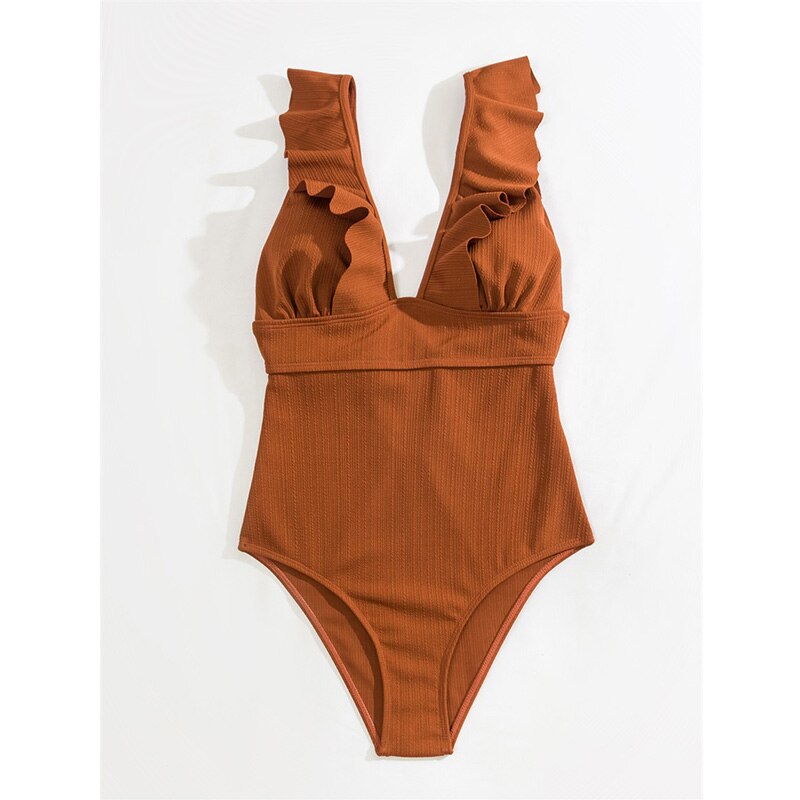 Seychelles Plunging Frill One Piece Swimsuit