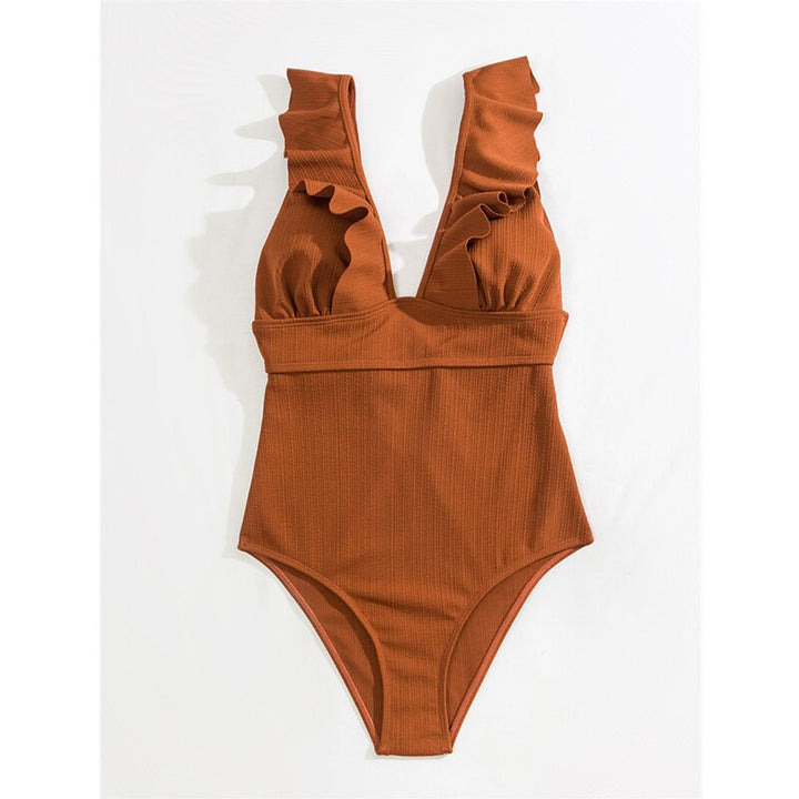 Seychelles Plunging Frill One Piece Swimsuit