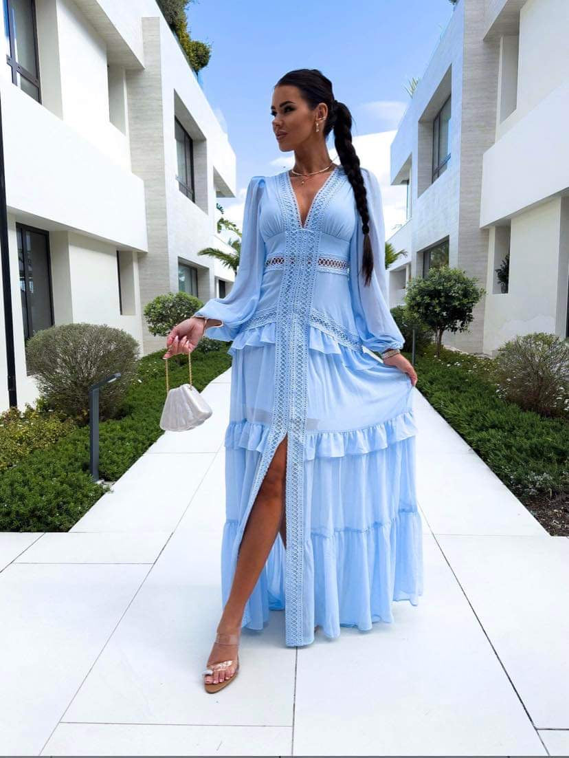 Amal Tiered Long Sleeve Maxi Dress