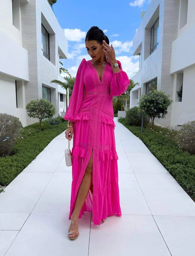 Amal Tiered Long Sleeve Maxi Dress