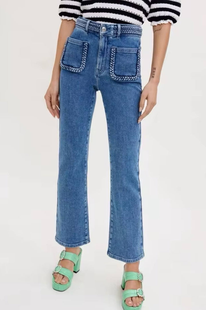 Zadie Braided Kick Flare Jeans