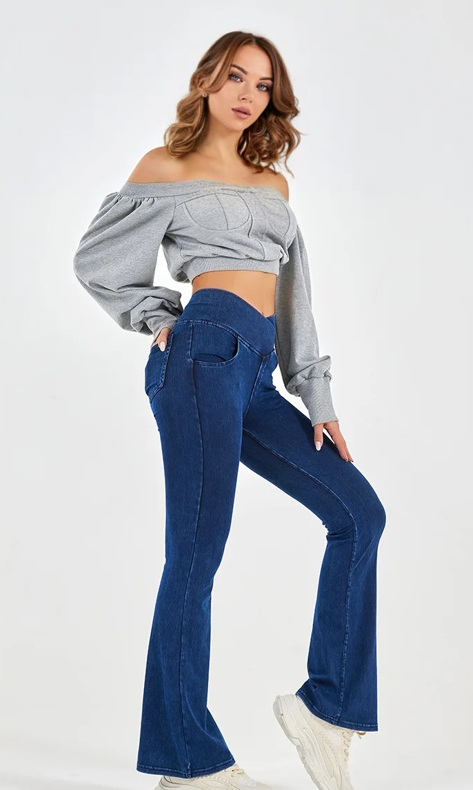 Myracle Sculpting Crossover Flare Jeans