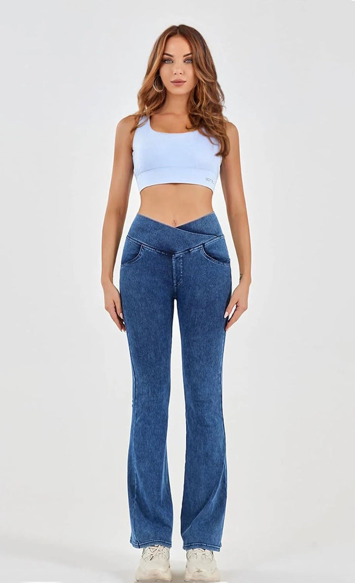 Myracle Sculpting Crossover Flare Jeans