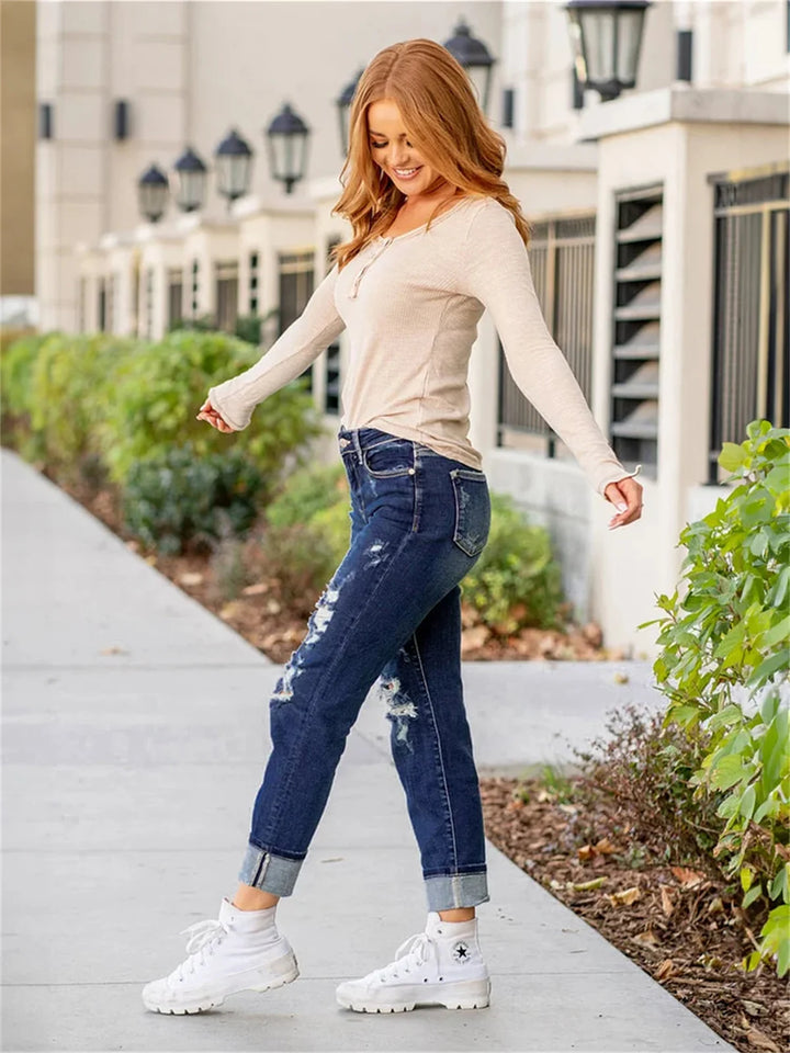 Myracle Sculpting Distressed Boyfriend Jeans