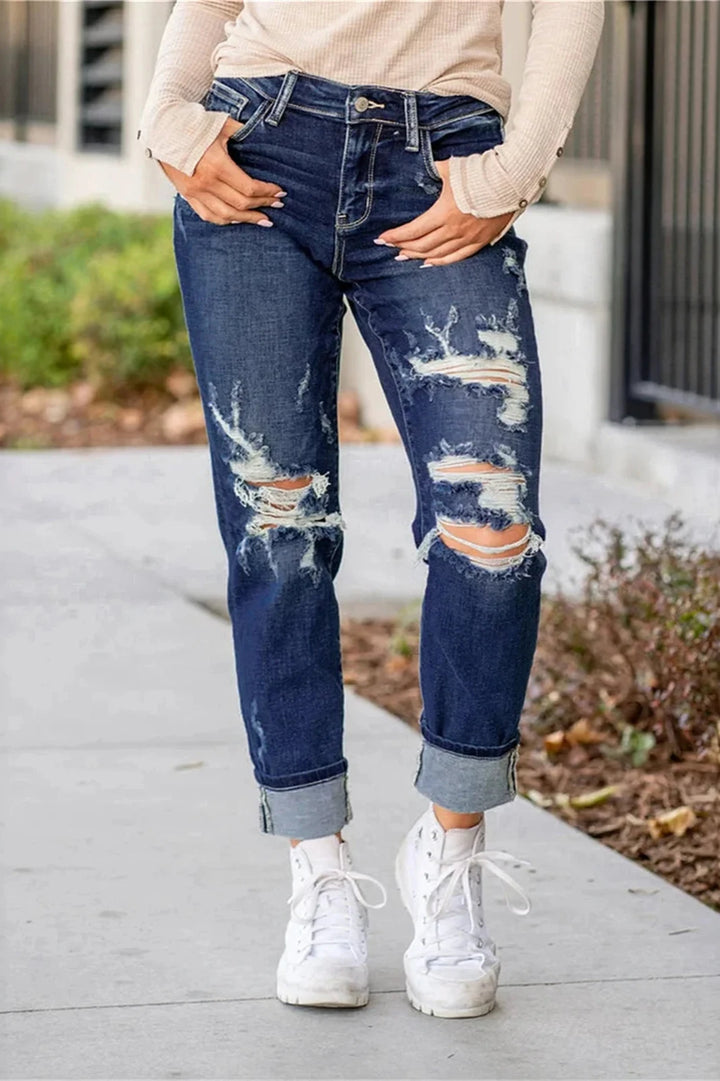 Myracle Sculpting Distressed Boyfriend Jeans