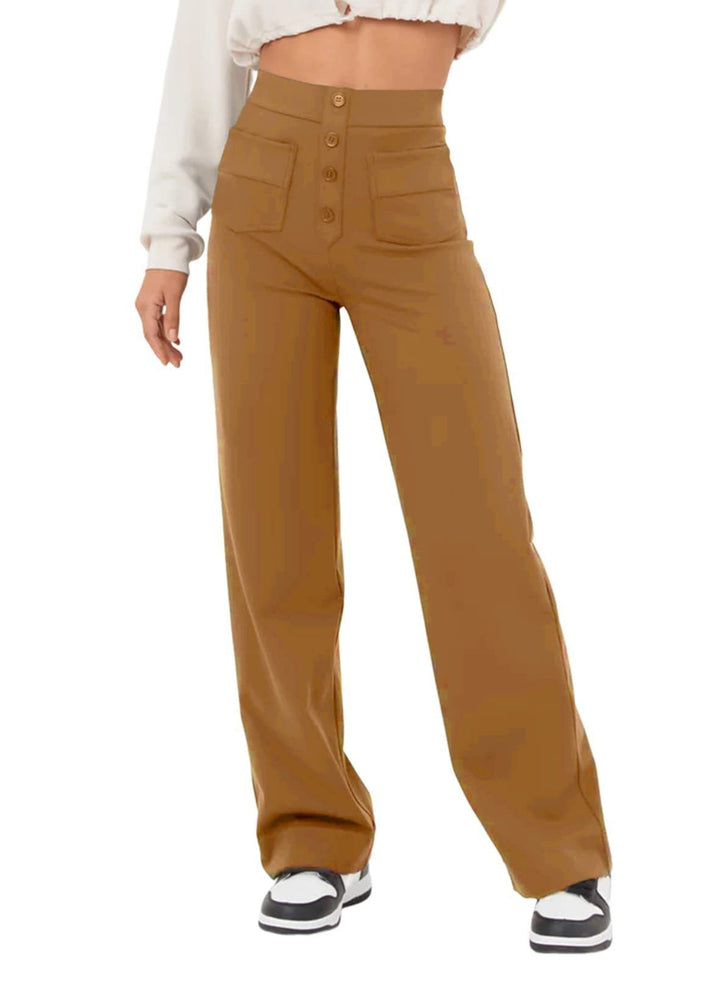 Emerson High Waisted Button Stretch Pants