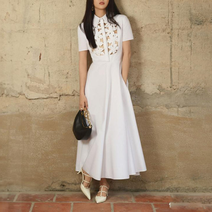 Adella Floral Collared Midi Dress