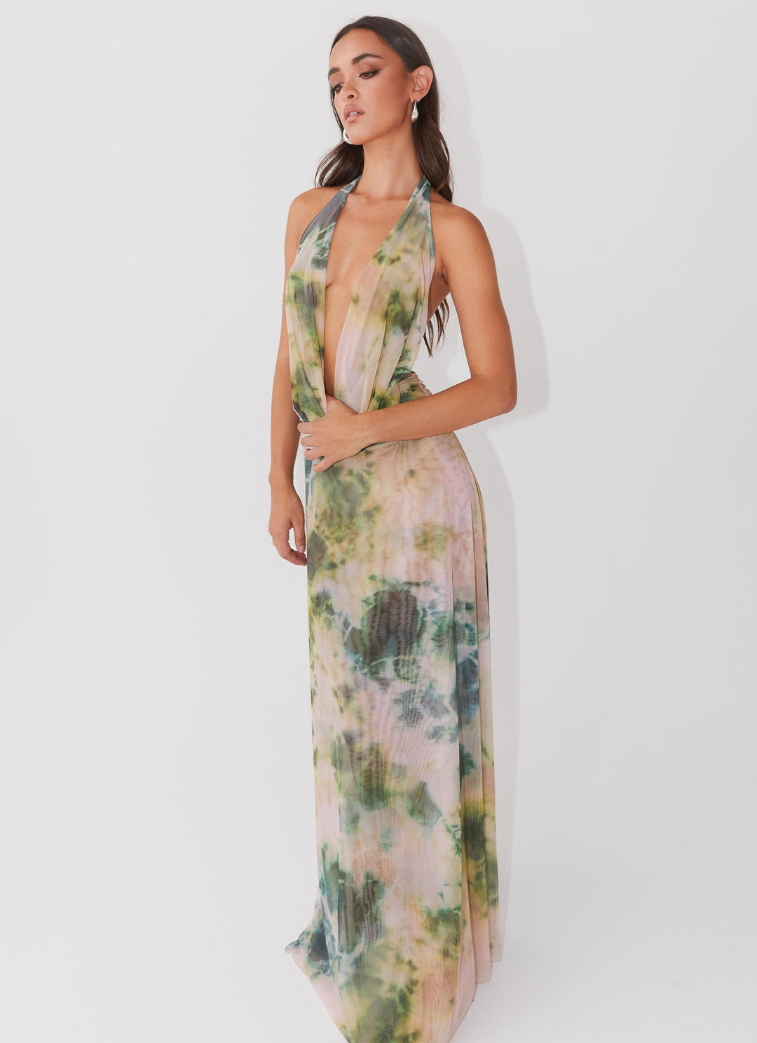 Clove Plunging Maxi Dress