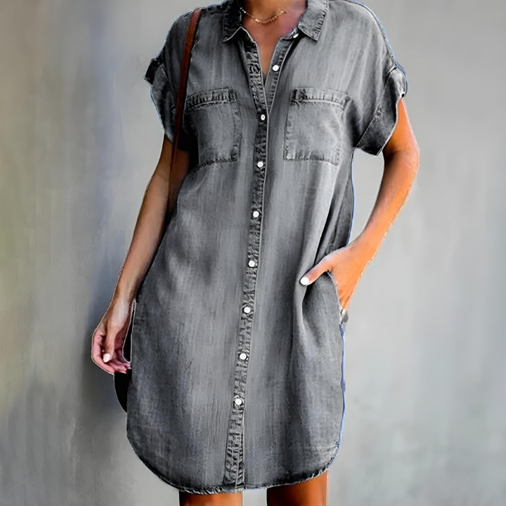 Aster Button-Down Tunic Dress