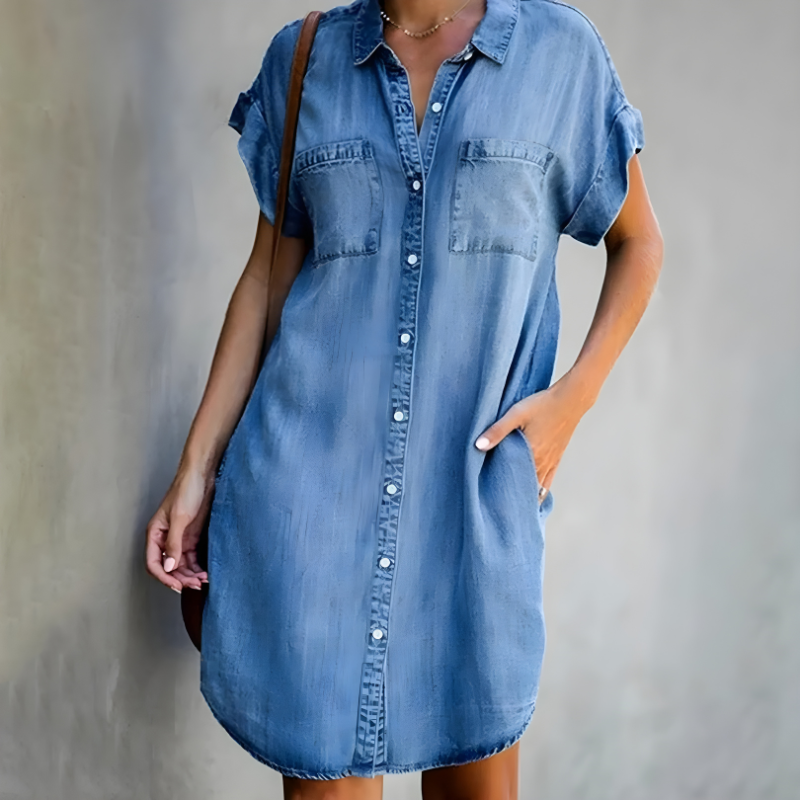 Aster Button-Down Tunic Dress