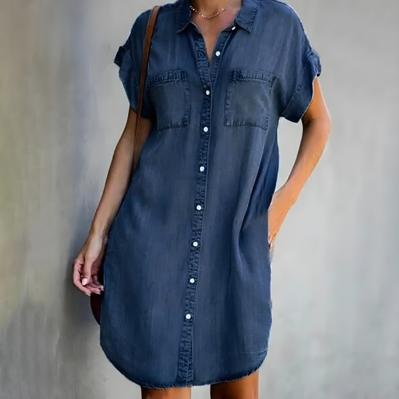 Aster Button-Down Tunic Dress