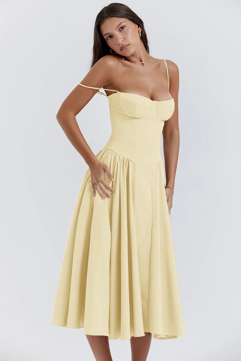 Olsen Sweetheart Bustier Midi Dress