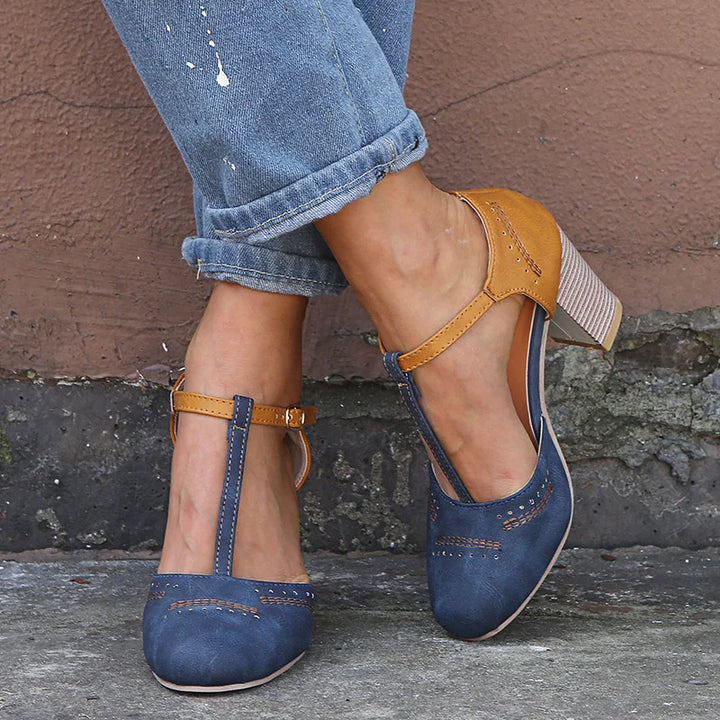 Clarissa T-Strap Block Heels