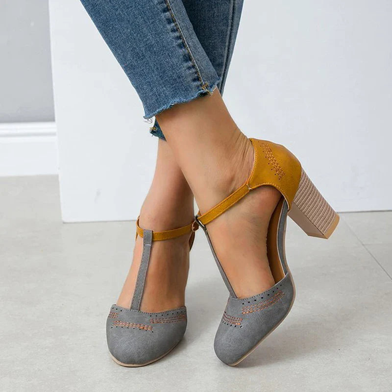 Clarissa T-Strap Block Heels