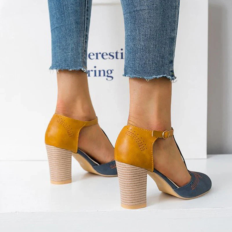 Clarissa T-Strap Block Heels