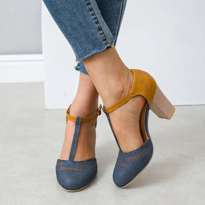 Clarissa T-Strap Block Heels