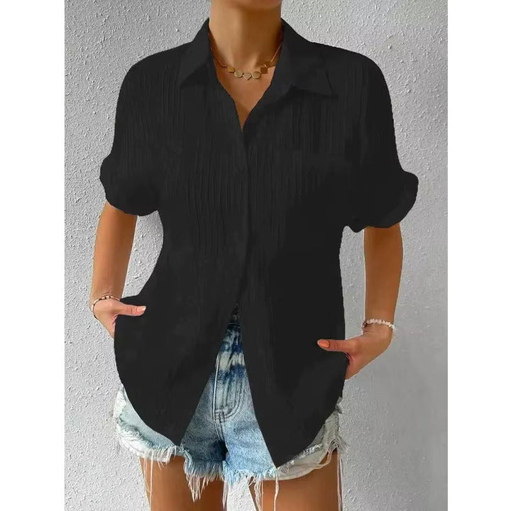 Zoie Textured Short Sleeve Blouse