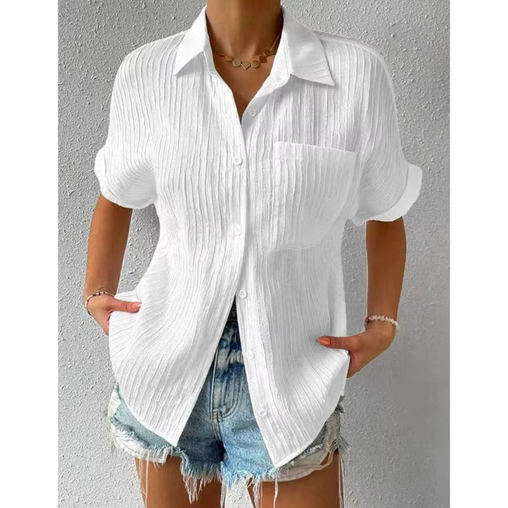 Zoie Textured Short Sleeve Blouse