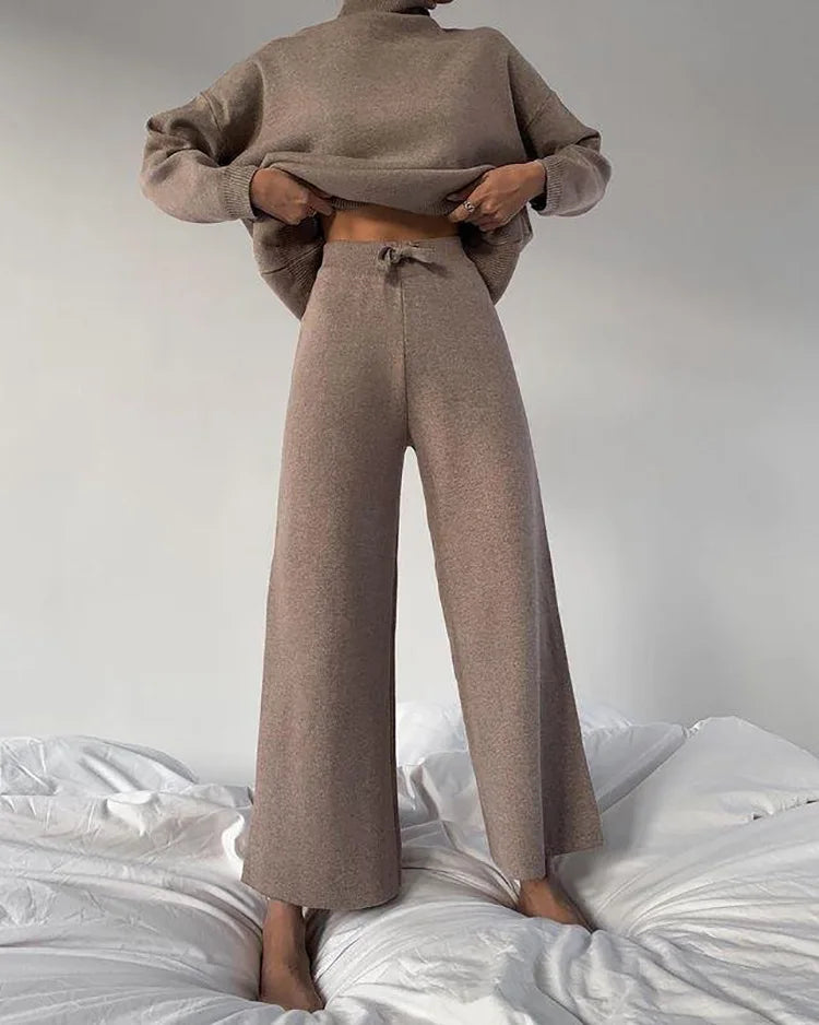 Mila 2-Piece Turtleneck Knit Lounge Set