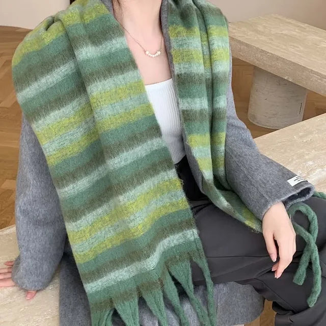 Nia Oversized Stripe Blanket Scarf