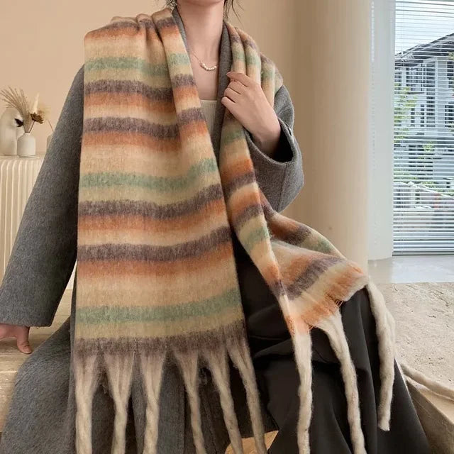 Nia Oversized Stripe Blanket Scarf