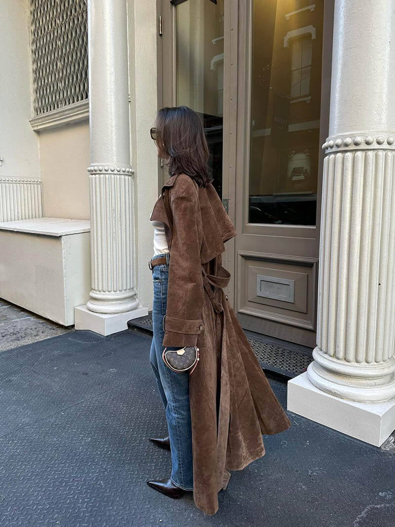 Aurelia Suede Trench Coat