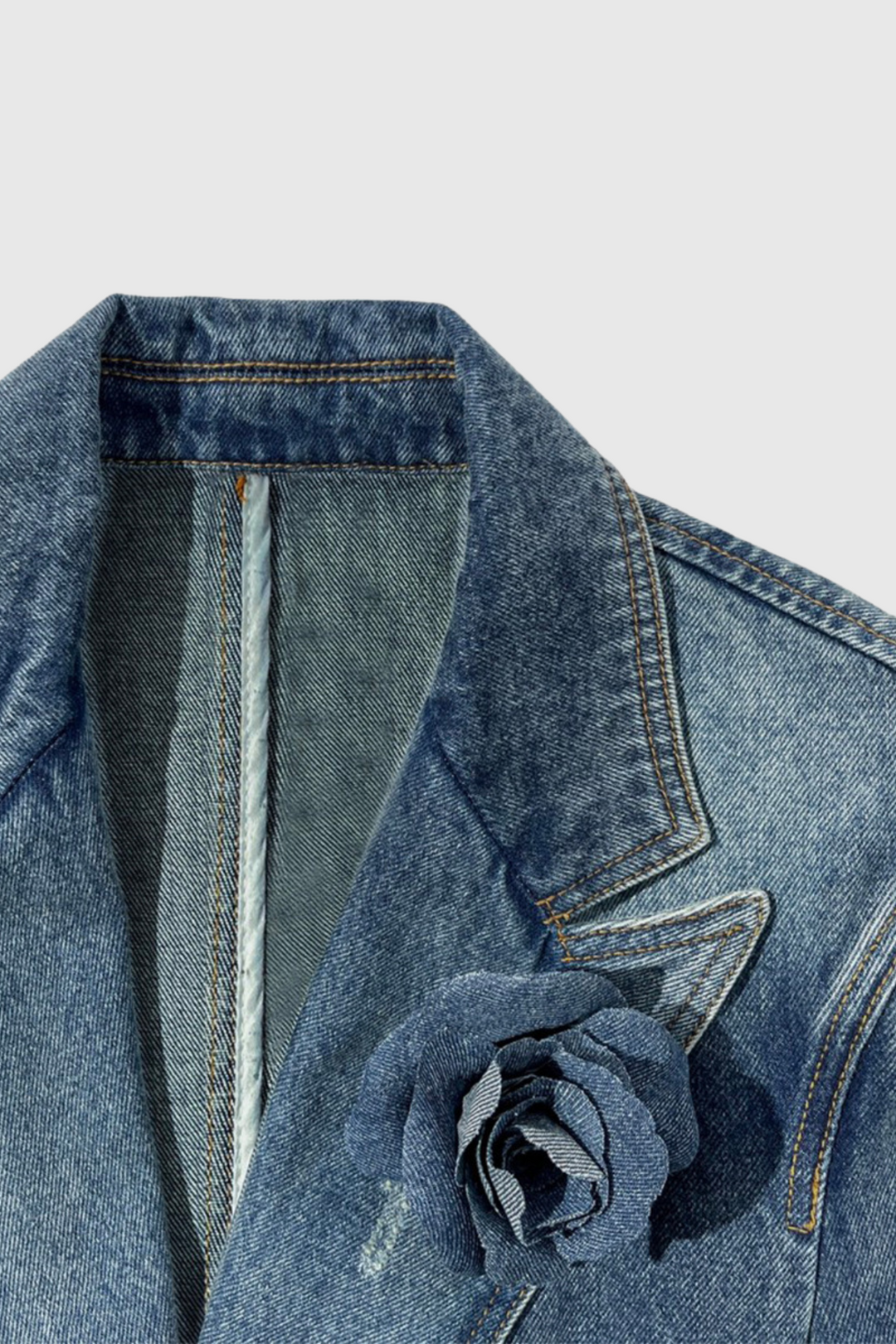 Arden Denim Rosette Lapel Jacket