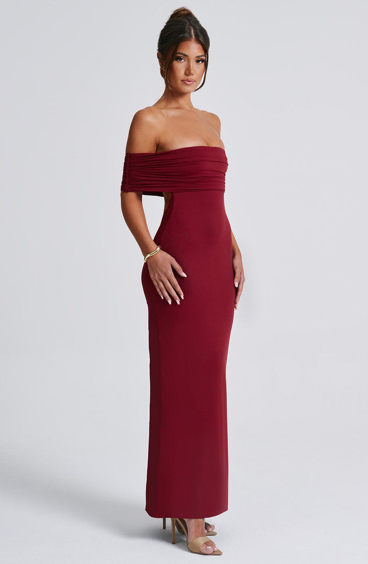 Emmy Off Shoulder Ruched Maxi Dress