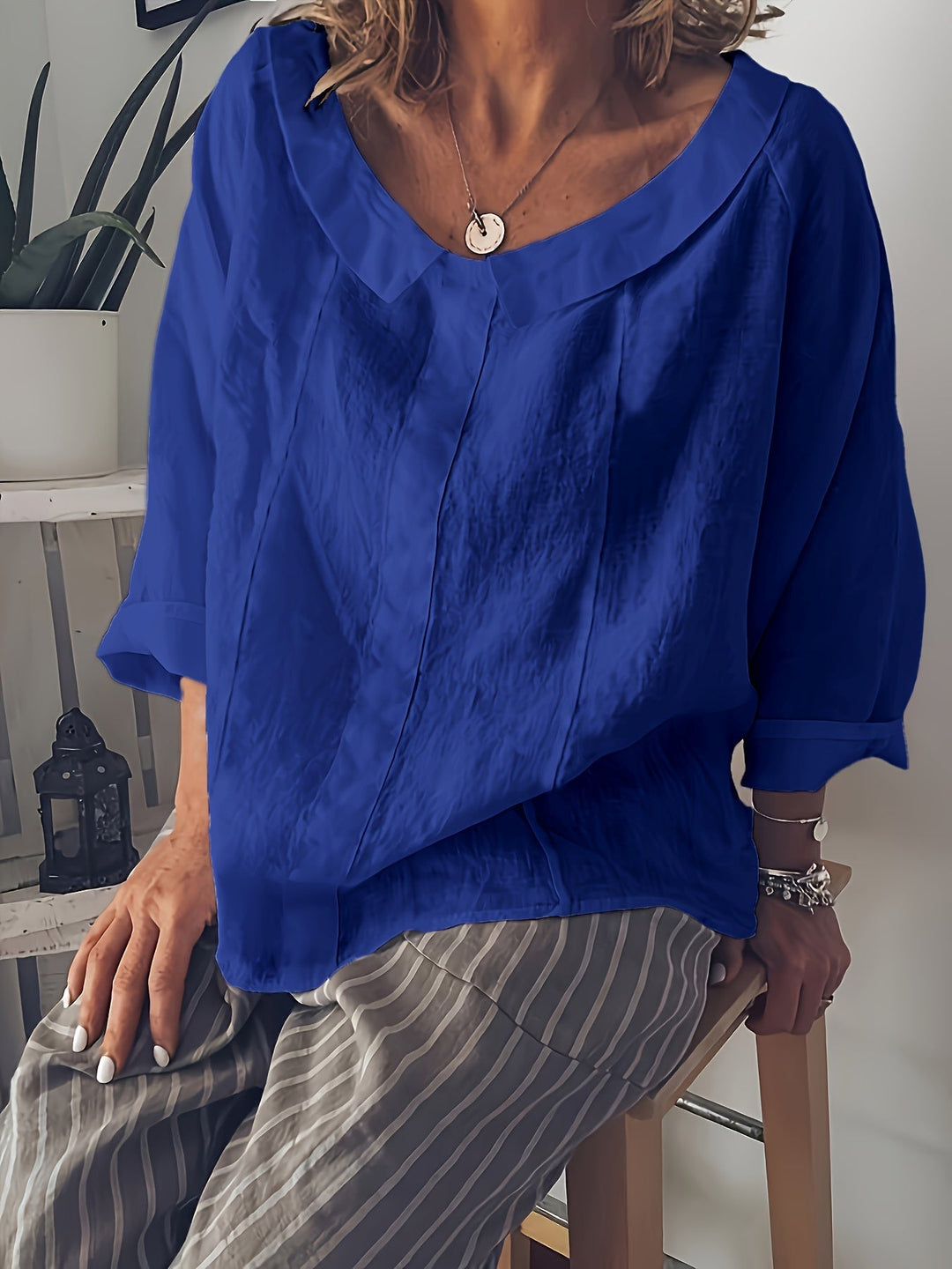 Etta Relaxed Collared Blouse