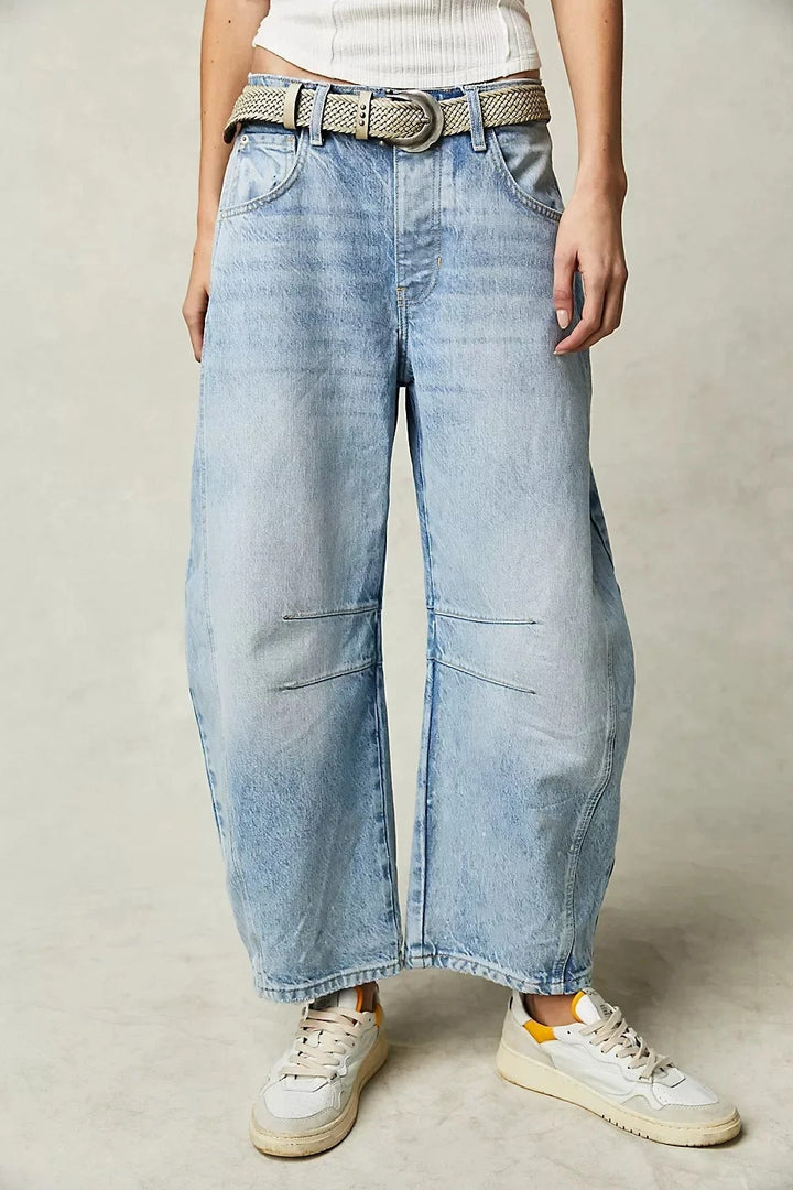 Marley Wide Barrel-Leg Comfort Jeans