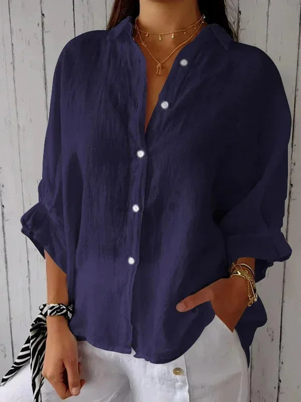 Capri Tie-Back Button-Down Shirt