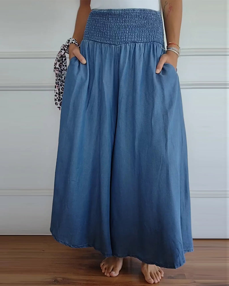 Damsel Smocked Wide-Leg Pants