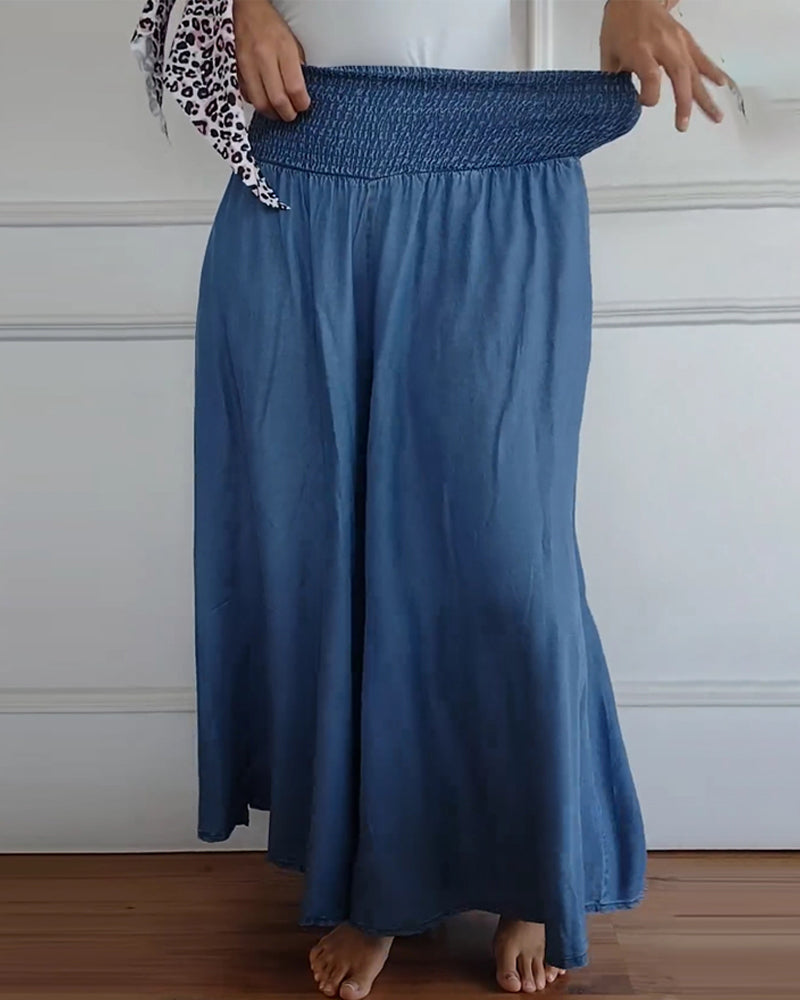 Damsel Smocked Wide-Leg Pants