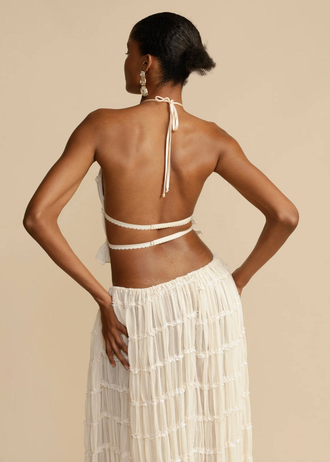 Essie Ruched Halter Top & Skirt Set