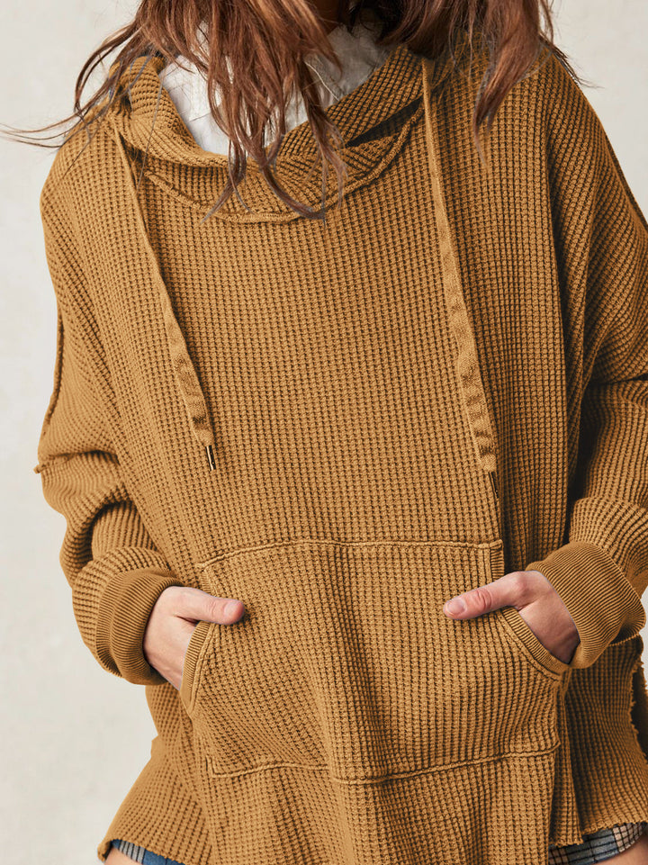 Morgan Oversized Waffle Knit Pullover Hoodie