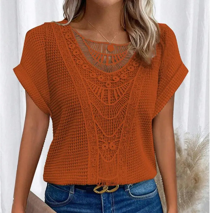 Amaris Boho Rolled Sleeve Top