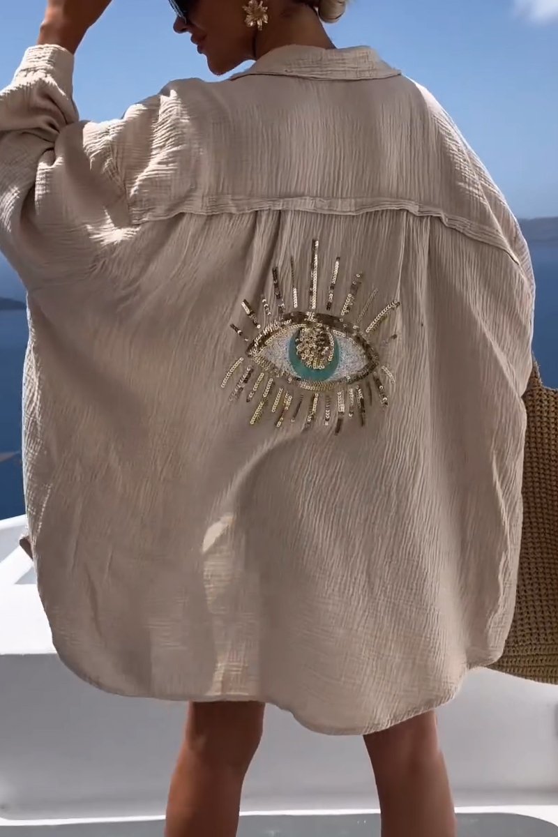 Mira Oversized Evil Eye Shirt