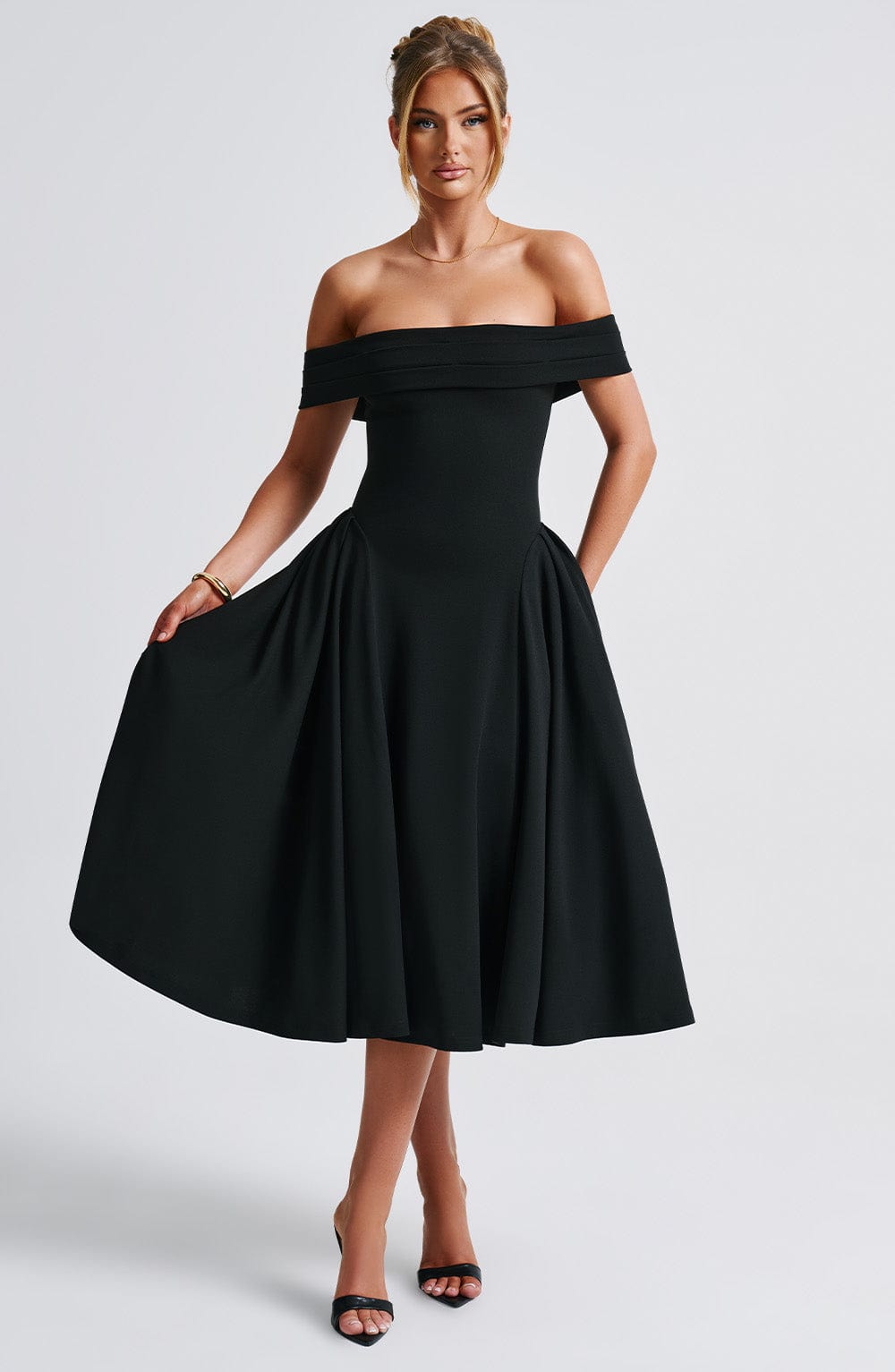 Gloria Off Shoulder Midi Dress