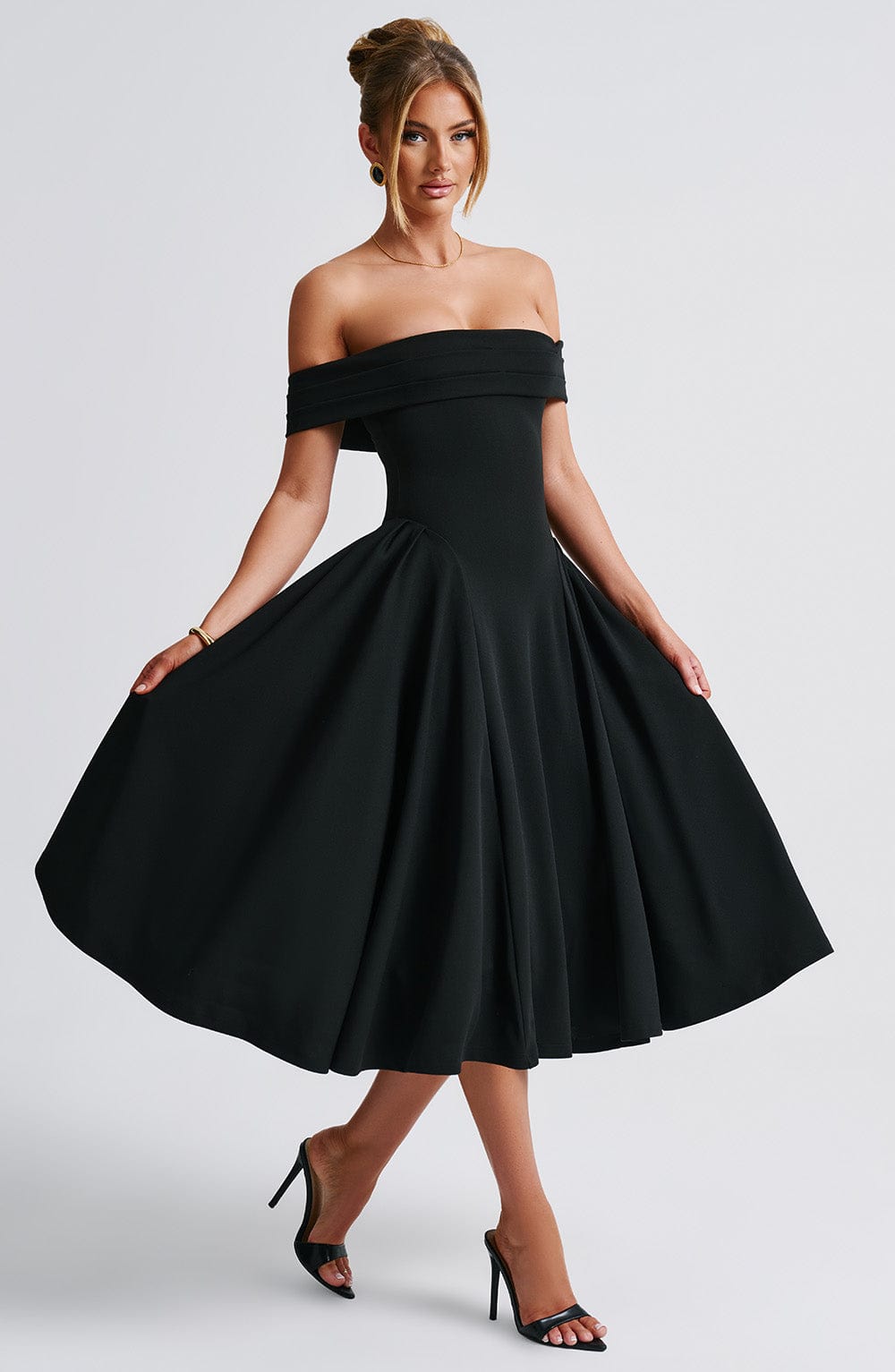 Gloria Off Shoulder Midi Dress