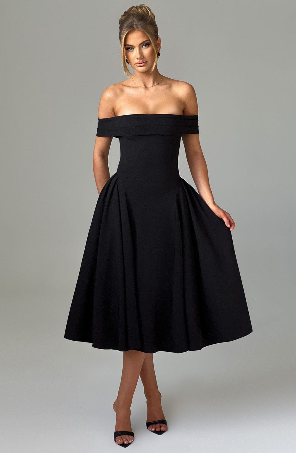 Gloria Off Shoulder Midi Dress