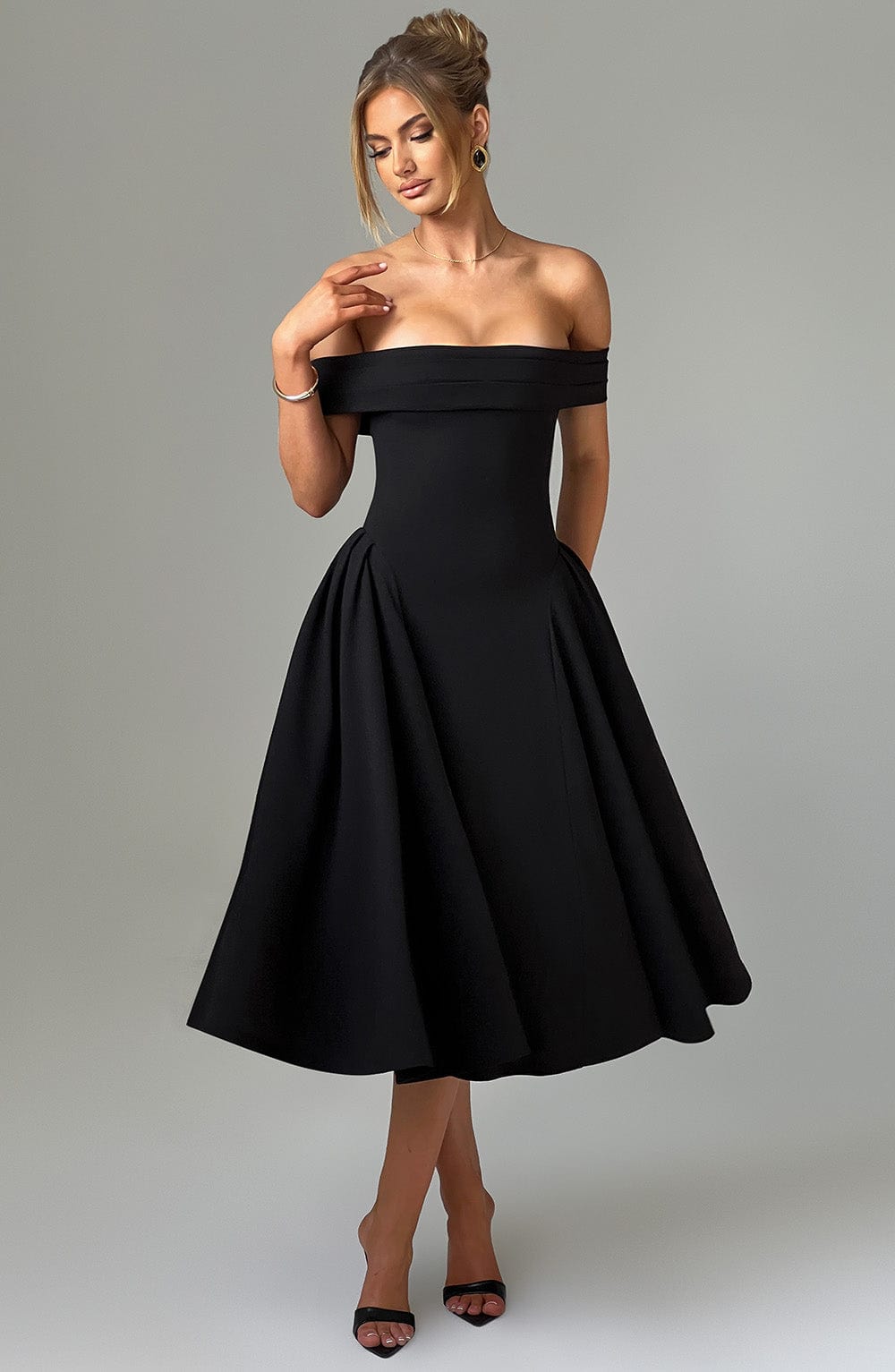 Gloria Off Shoulder Midi Dress