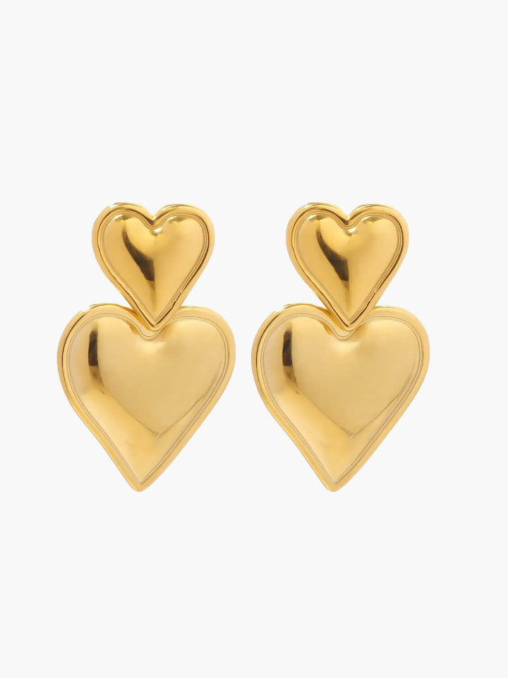 Heart earrings (14K gold plated)