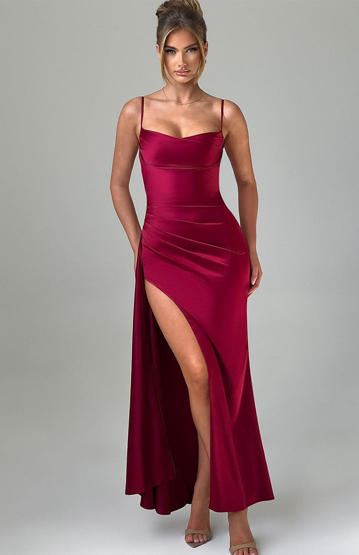 Amanda Satin Maxi Dress