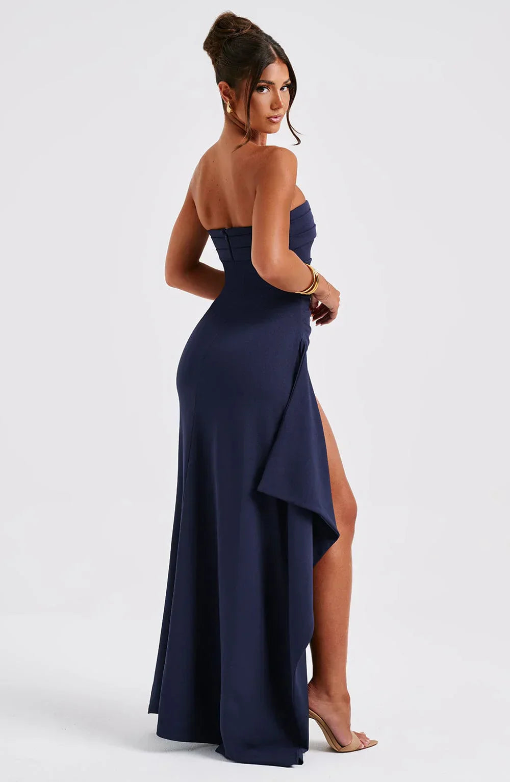 Delta Strapless Thigh Split Gown